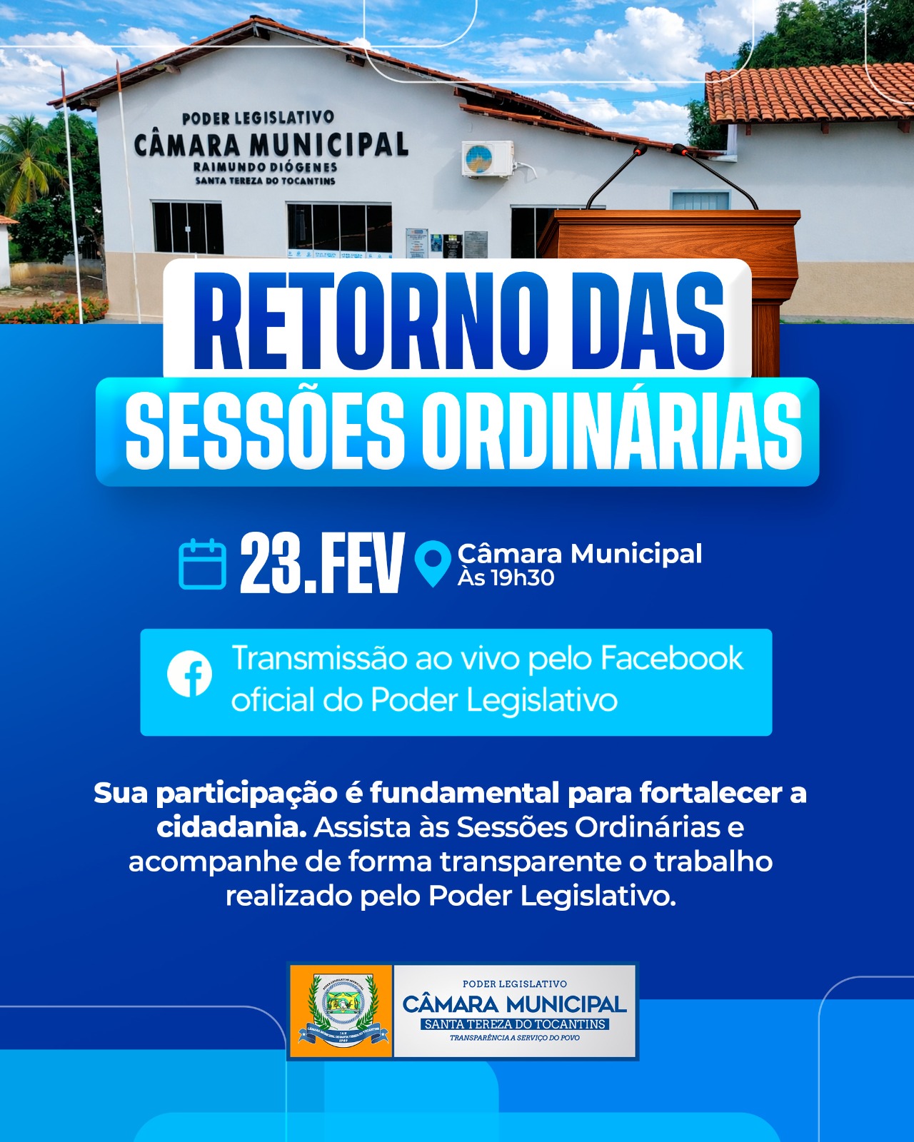 Retorno das Sessões Ordinárias